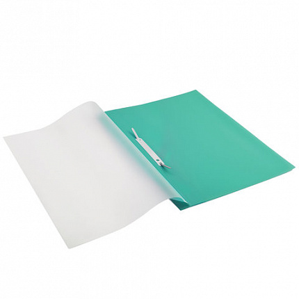 Скоросшиватель пластиковый с перфорацией BRAUBERG, А4, 140/180 мкм, зеленый, 226581