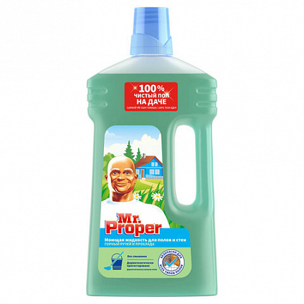 Средство для мытья пола и стен 1 л, MR.PROPER (Мистер Пропер), "Горный ручей и прохлада", MP-81519421