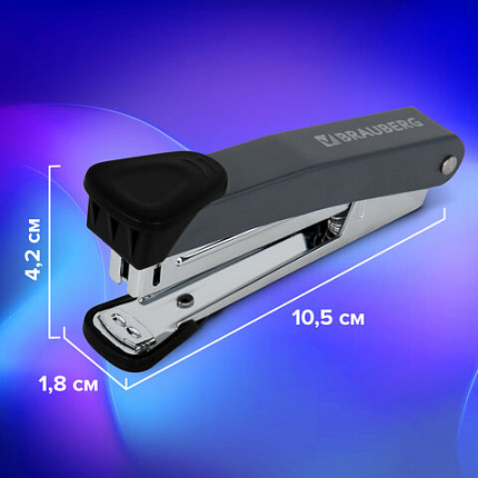 Степлер №10 металлический BRAUBERG "UNIVERSAL GT", до 16 листов, с антистеплером, черный, 272750