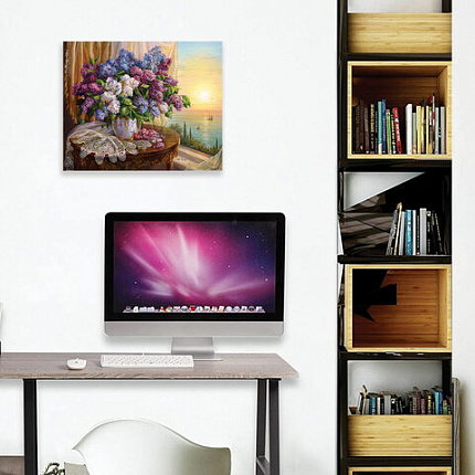 Картина стразами (алмазная мозаика), 30х40 см, ОСТРОВ СОКРОВИЩ "Букет сирени", без подрамника, 663860