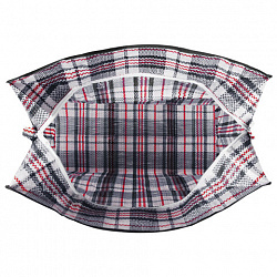 Сумка-баул хозяйственная, полипропилен, 50х45х25 см, 56 литров, черно-красная,130 г/м2, ЛЮБАША, 604698