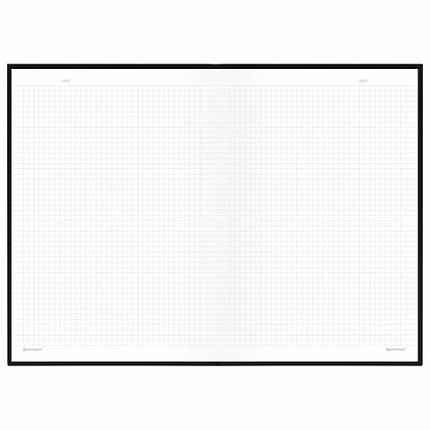 Блокнот БОЛЬШОЙ ФОРМАТ 200х290 мм, А4, 80 л., твердый, клетка, BRAUBERG "Minimal", черный, 116432