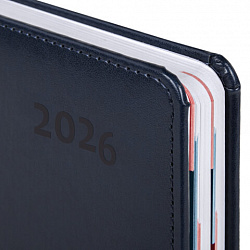 Ежедневник датированный 2026 А5 148х218 мм, GALANT "Ritter", под кожу, темно-синий, 117492