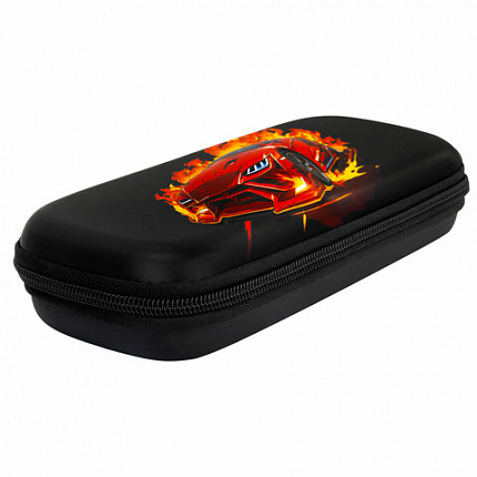 Пенал ЮНЛАНДИЯ, 1 отделение, 1 откидная планка, карман, EVA покрытие soft-touch, 22х10х5 см, "Fiery Road", 273187