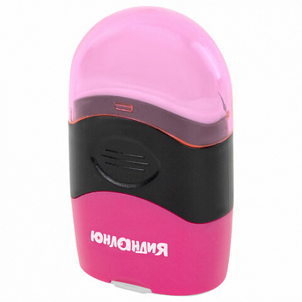 Точилка с контейнером и ластиком ЮНЛАНДИЯ "ДВА В ОДНОМ", яркие цвета ассорти, 272510