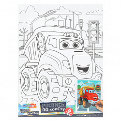 Картина детская по контуру, АССОРТИ 7 видов, 15х20 см, на подрамнике, акрил, кисти, МУЛЬТИ АРТ, 5896