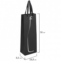 Пакет подарочный под бутылку 13x8,5x36 см, ЗОЛОТАЯ СКАЗКА "Perfect Shape", тиснение фольгой, 608252