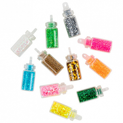 Блестки для декора НАБОР 24 вида по 2 грамма, в стеклянных тубах, ОСТРОВ СОКРОВИЩ, 665680