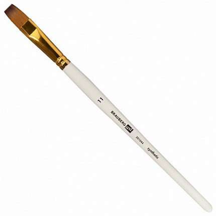 Кисти художественные набор 15 шт + мастихин в пенале, белые, синтетика, BRAUBERG ART