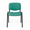 Стул для персонала и посетителей "ИЗО", черный каркас, ткань зеленая, В-27/С-34
