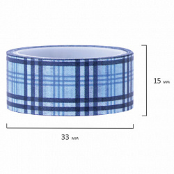 Клейкие WASHI-ленты для декора ОТТЕНКИ СИНЕГО, 15 мм х 3 м, 7 цветов, рисовая бумага, ОСТРОВ СОКРОВИЩ, 661703