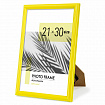 Рамка 21х30 см небьющаяся, багет 17,5 мм, пластик, BRAUBERG "Colorful", желтая, 391246