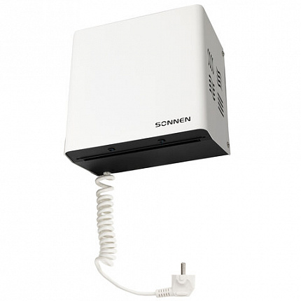 Сушилка для рук SONNEN HDR-1200W, 1200 Вт, производство РОССИЯ, антивандальная, 12 м/с, сталь, 701870