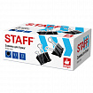 Зажимы для бумаг БОЛЬШИЕ STAFF ECO, КОМПЛЕКТ 12 шт., 51 мм, на 230 листов, черные, картонная коробка, 274035