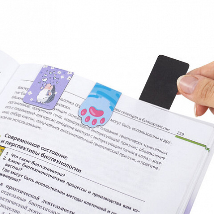 Закладки для книг МАГНИТНЫЕ, "ЯРКИЙ МИКС", набор 30 штук, 35x25 мм, FUNSTER, 116657