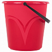 Ведро 8 л, без крышки, пластиковое, пищевое, с глянцевым узором, цвет красный, мерная шкала, LAIMA, 603892