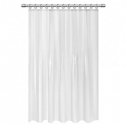 Шторка для ванной EVA, 180х200 см, кольца в комплекте, БЕЛЫЕ ЛИНИИ, PRIMILA (ПРИМИЛА), 700105