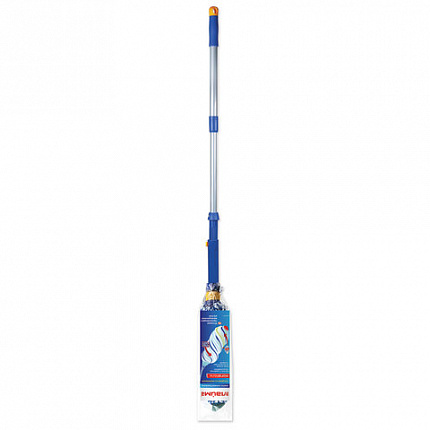 Швабра самоотжимная, скручивающийся отжим, МОП из микрофибры, телескопический черенок 96 см, LAIMA, 601471
