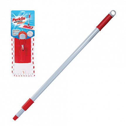 Швабра КОМПЛЕКТ черенок 75-130 см + флаундер 40 см + МОП микрофибра/абразив (ТИП К), PERKLIN (ПЕРКЛИН), 700980