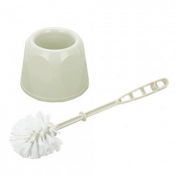 Ершик для унитаза с подставкой стандартной, "Блеск", цвет мраморный/белый ротанг, IDEA, М 5010