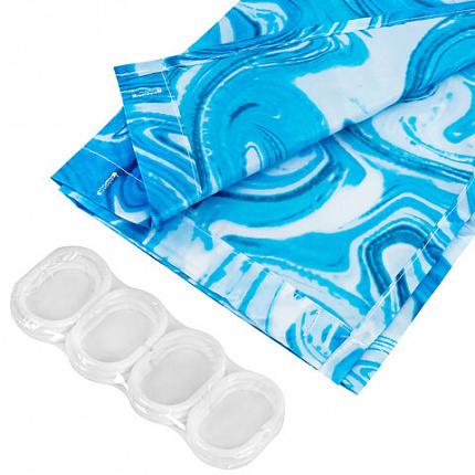 Шторка для ванной ПОЛИЭСТЕР, 180х200 см, кольца в комплекте, ГОЛУБЫЕ ВОЛНЫ, PRIMILA (ПРИМИЛА), 700083