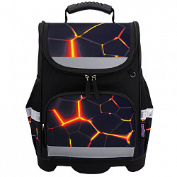 Ранец ЮНЛАНДИЯ WISE, 1 отделение, 3 кармана, устойчивое дно, Volcano split, 37х29х15 см, 273162