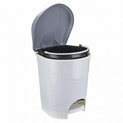 Ведро мусорное с КРЫШКОЙ и ПЕДАЛЬЮ 11 литров, 33х26х27 см, серое, IDEA, М 2891, М2891