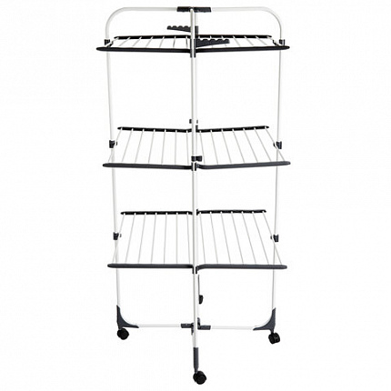 Сушилка напольная для белья раскладная, 3 уровня, 30 метров, на колесах, LAIMA HOME HIGH-RISE, 700472