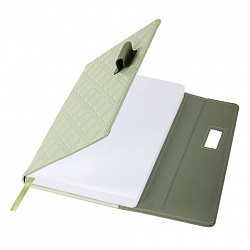 Ежедневник недатированный А5 145х215 мм, BRAUBERG "Stitch", под кожу, магнит, 160 л., оливковый, 116588