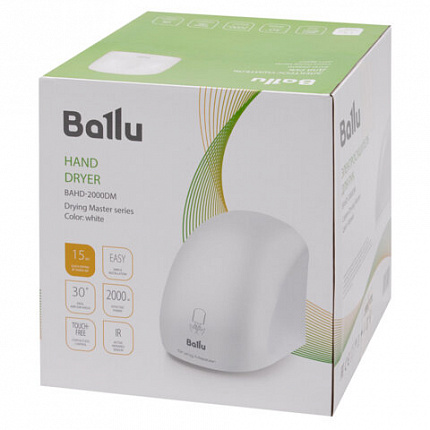 Сушилка для рук BALLU BAHD-2000 DM, 2000 Вт, пластик, белая