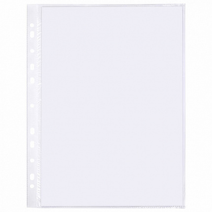 Папки-файлы перфорированные А4 BRAUBERG "STANDARD", КОМПЛЕКТ 100 шт., матовые, 40 мкм, 229660