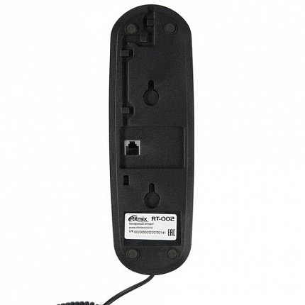 Телефон RITMIX RT-002 black, удержание звонка, тональный/импульсный режим, повтор, черный, 80002229