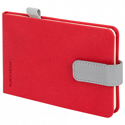 Еженедельник недатированный МАЛЫЙ ФОРМАТ 105х158мм BRAUBERG "Modern" под кожу, застежка, 64 листа, красный, 118659