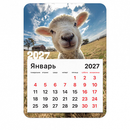 Календарь отрывной на магните на 2027 г., BRAUBERG, 130x180 мм, склейка, "Символ года", 118484
