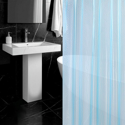 Шторка для ванной EVA, 180х180 см, кольца в комплекте, СИНЯЯ ГОЛОГРАФИЯ, PRIMILA (ПРИМИЛА), 700103