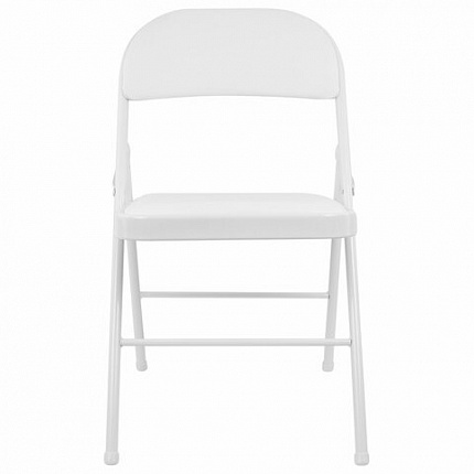 Стул складной BRABIX "Golf Plus CF-003 КОМФОРТ", белый каркас, кожзам белый, 532888