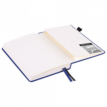 Ежедневник недатированный А5 138x213 мм, BRAUBERG "Velvet", резинка, держатель, 160 л., синий, 116243