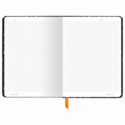 Блокнот с резинкой в клетку 96 л., А5 145х203 мм, твердая обложка, BRAUBERG, "Flowers", 116317