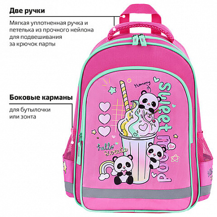 Рюкзак ПИФАГОР SCHOOL, 1 отделение, 3 кармана, "Хорошее настроение", 38x28х14 см, 272086