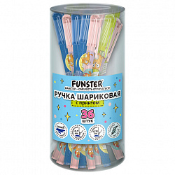 Ручка шариковая с принтом FUNSTER (ФАНСТЕР) STICK "КОТ-ЭНТУЗИАСТ", СИНЯЯ, SOFT TOUCH покрытие, узел 0,7 мм, линия 0,35 мм, 144398