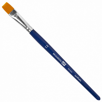 Кисти художественные набор 4 штуки, синтетика (плоские № 3, 6, 8, 12) BRAUBERG ART DE