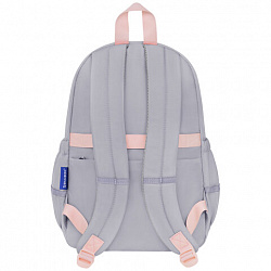 Рюкзак BRAUBERG PASTEL с термонашивками в комплекте, "Милые лапки", серый, 40х29х14 см, 272064