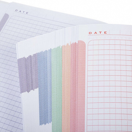 Блокнот А5 167х216 мм, 80 л., твёрдый, бумвинил "METALLIC", клетка, блок 5 цв., HATBER, синий, 084780, 80ББ5В1