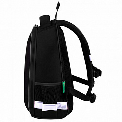 Ранец BRAUBERG KIDS START, 1 отделение, 2 кармана, "Темная машина", 35х26х13 см, 273151