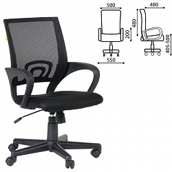 Кресло офисное Chairman CH 696, с подлокотниками, черное, 7000799