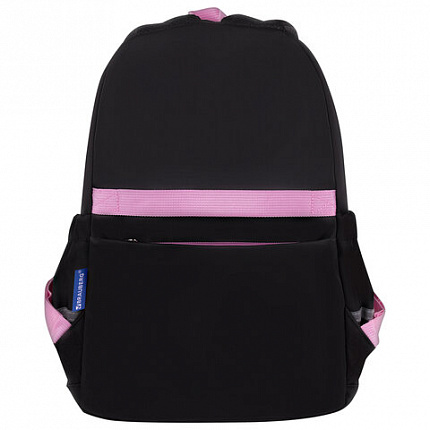 Рюкзак BRAUBERG PASTEL с термонашивками в комплекте, "Black kitty", черный, 40х29х14 см, 273128