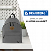 Рюкзак BRAUBERG СИТИ-ФОРМАТ один тон, универсальный, серый, 41х32х14 см, 225380