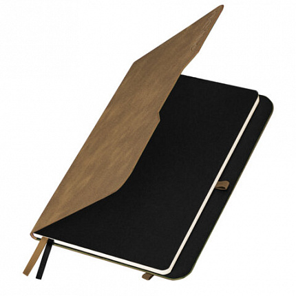 Ежедневник датированный 2026, А5, 151х213 мм, BRAUBERG "Note", под кожу, держатель для ручки, бежевый, 117521