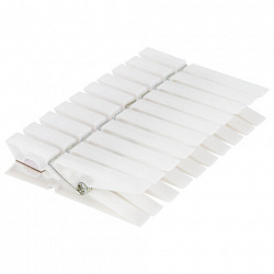 Прищепки бельевые 7,8 см, КОМПЛЕКТ 10 штук, пластик, белые, PRIMILA (ПРИМИЛА) ORIGINAL, 700512