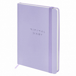 Ежедневник недатированный с резинкой А5 145х203 мм, BRAUBERG, твердый, 160 л., "Minimal", сиреневый, 116300
